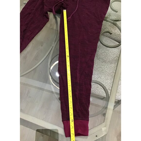FELINA WOMENS BURGUNDY ELASTIC WAIST TAPPER LEG PAJAMA BOTTOM PANTS SIZE MEDIUM - Picture 5 of 5